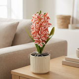 Artificial Flower Plant with Ceramic Pot Coral Pink - 30cm