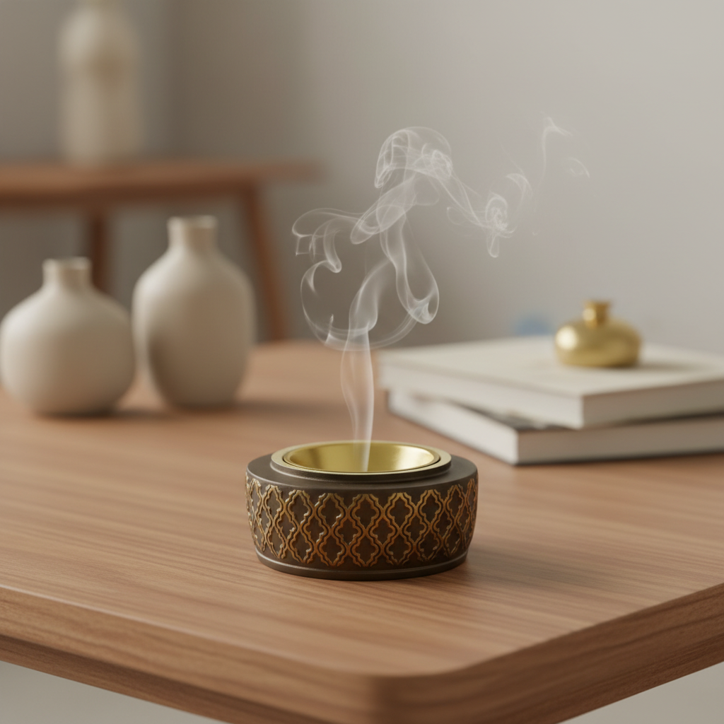 Radin Chalk Incense Burner - 12cm - Brown / Black
