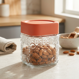 Glass Jar with Plastic Lid Orange – 500ml