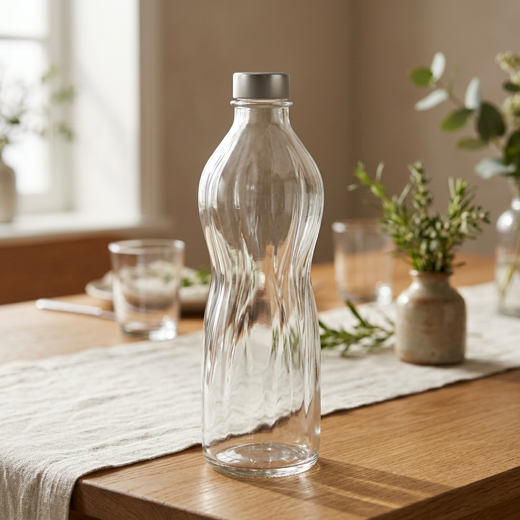 Bormioli Rocco Glass Bottle with Silver Cap – 750ml