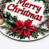 Ceramic-Coated Round Christmas Coaster - 10cm