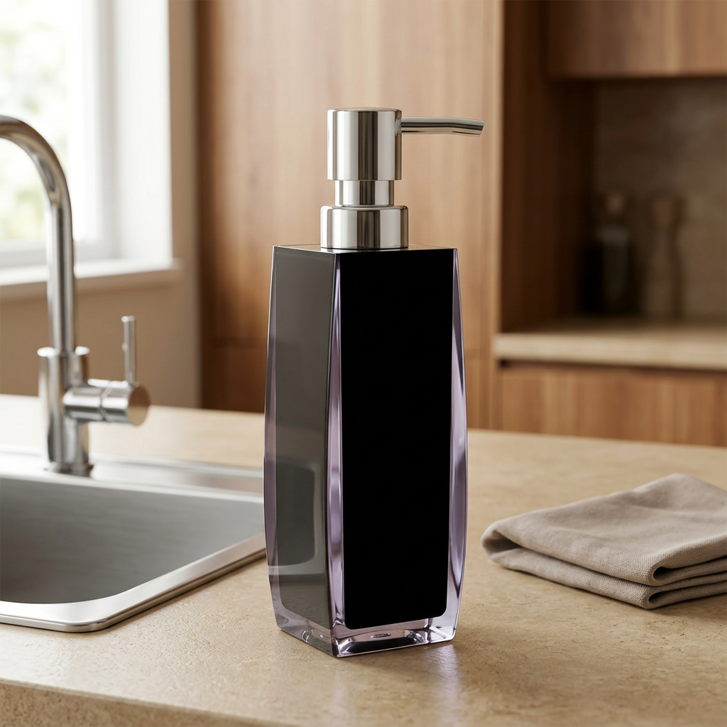 Acrylic Liquid Soap Dispenser Black - 400ml