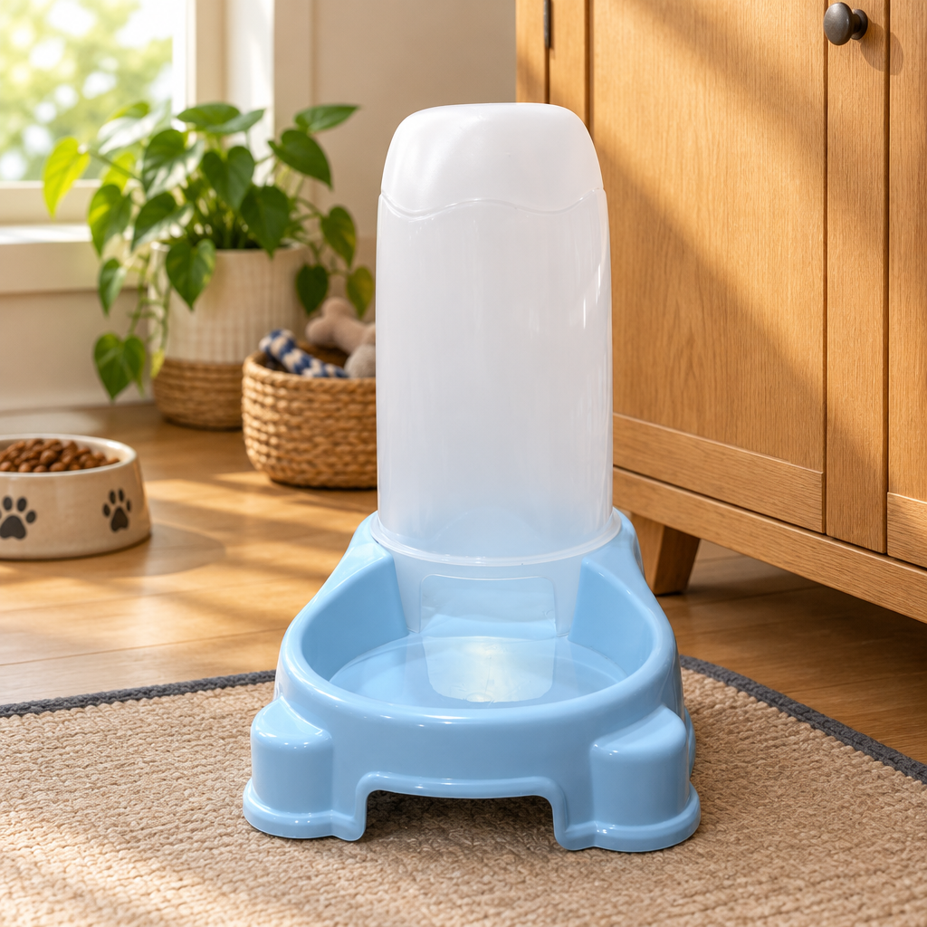 Plastic Pet Food Feeder Light Blue - 25×25cm