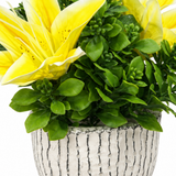 Artificial Lily-Style Flower Plant Ceramic Pot Yellow – 23cm