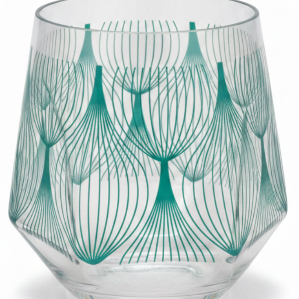 Teal Botanical Pattern Acrylic Tumbler - 400ml