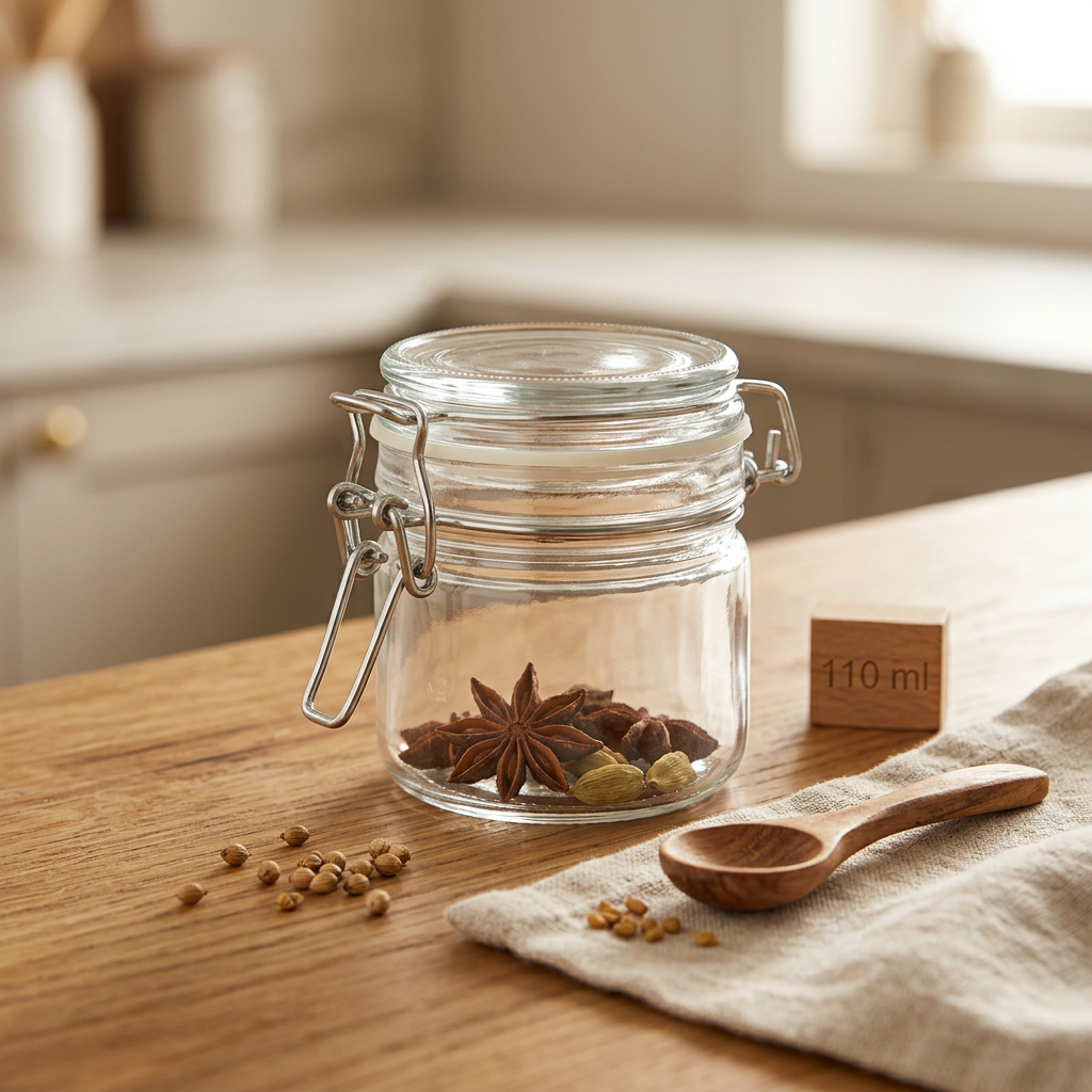 Glass Jar with Clip Lid – 110ml