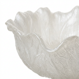 Resin Cabbage Leaf Shape Bowl Pearl White - 25cm