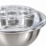 Stainless Steel Deep Bowl with Clear Acrylic Lid Silver – 36cm