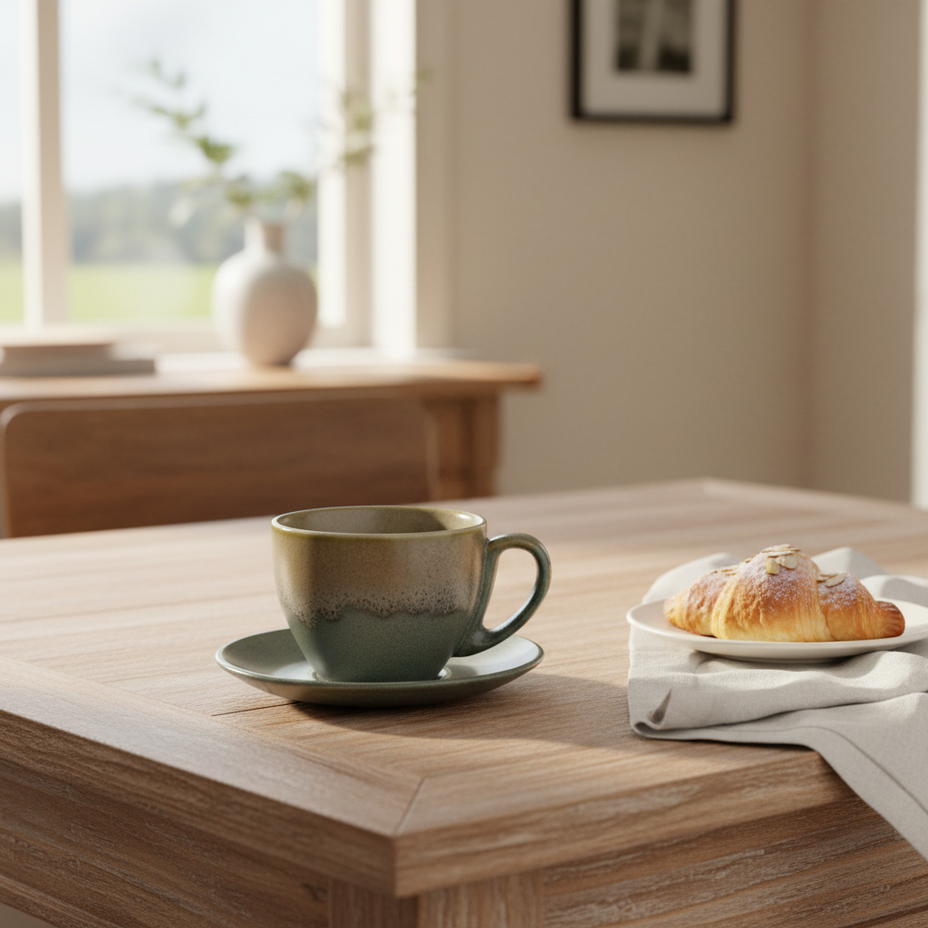 Ceramic Coffee Cup and Saucer Set - 300ml