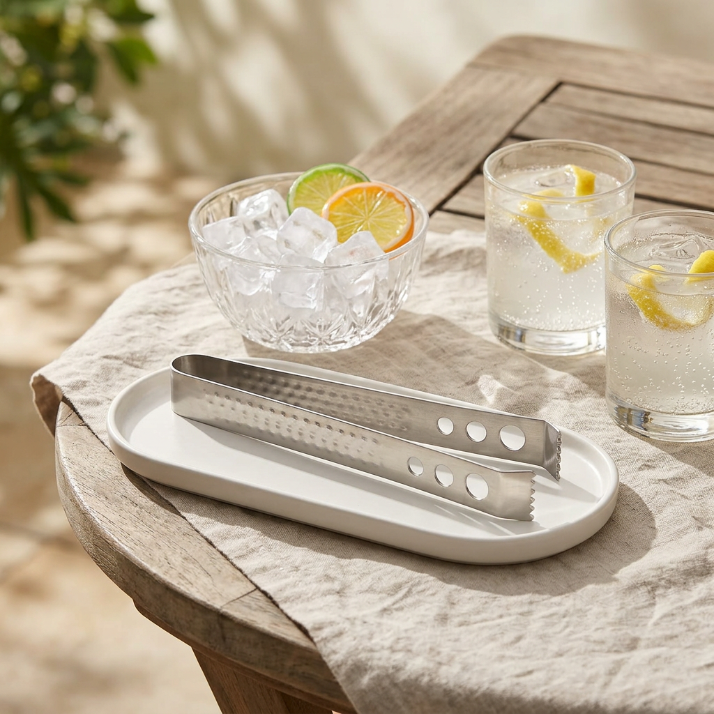 FNS Stainless Steel Ice Tong Silver - 18cm