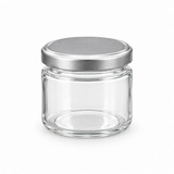 Nautilus Clear Glass Jar with Silver Lid – 270ml
