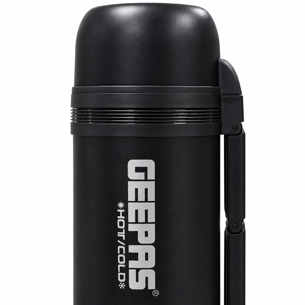 Geepas Stainless Steel Vacuum Flask Black - 1.2 Litre