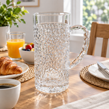 Textured Glass Jug with Handle - 1 Litre
