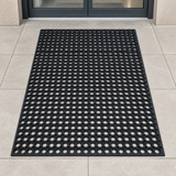 Black Rubber Mat with Open-Hole Design, 100 × 150 cm