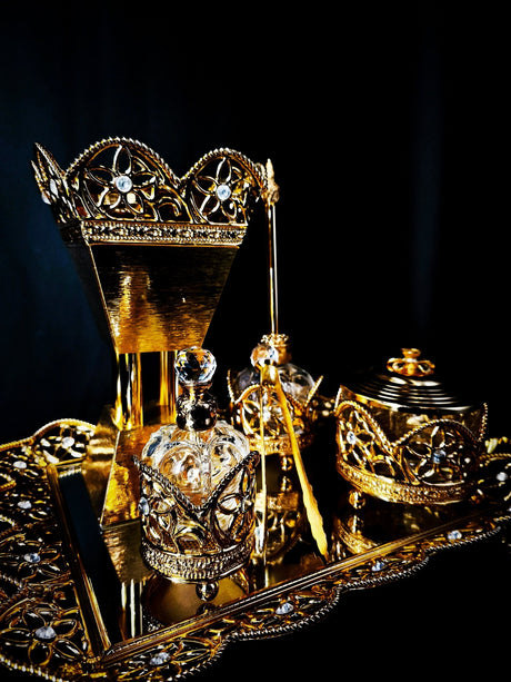 5Pcs Incence Burner Set With Gold And Crystal Design - Al Kabayel Discount Centre5Pcs Incence Burner Set With Gold And Crystal DesignHome Décor AccentsAKDCAl Kabayel Discount Centre