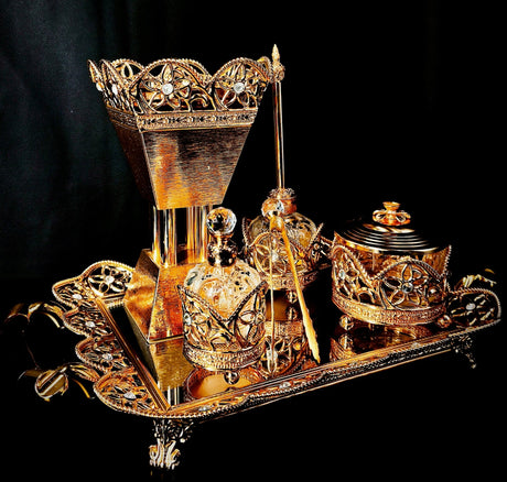 5Pcs Incence Burner Set With Gold And Crystal Design - Al Kabayel Discount Centre5Pcs Incence Burner Set With Gold And Crystal DesignHome Décor AccentsAKDCAl Kabayel Discount Centre