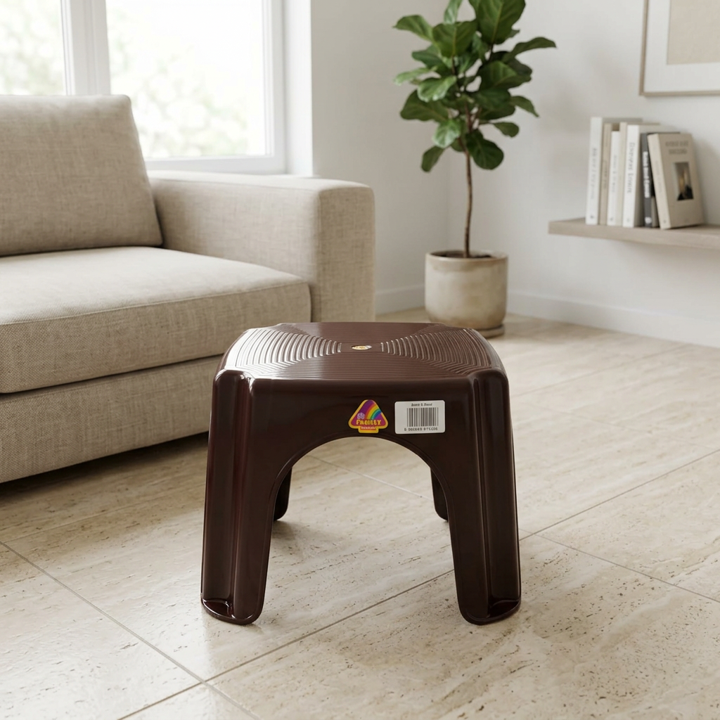 Family Plastic Stool Dark Brown –  20×25cm