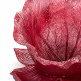 Resin Flower-Shaped Decorative Bowl Burgundy - 30cm