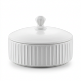 Hamid Ceramic Candy Pot with Lid White - 18cm