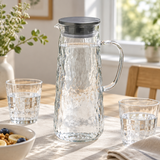 Diamonds Textured Glass Jug with Lid – 1.4 Litres