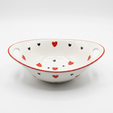 Ceramic Oval Bowl with Handles White - 23x15cm