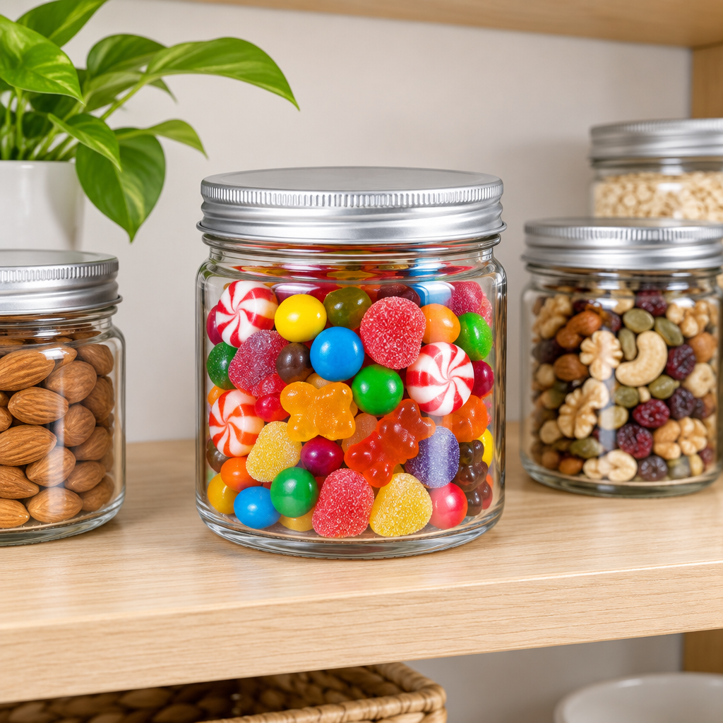 Nautilus Glass Jar with Silver Lid – 300ml