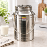 Falcon Stainless Steel Milk Can with Lid & Carry Handle – 8 Litres