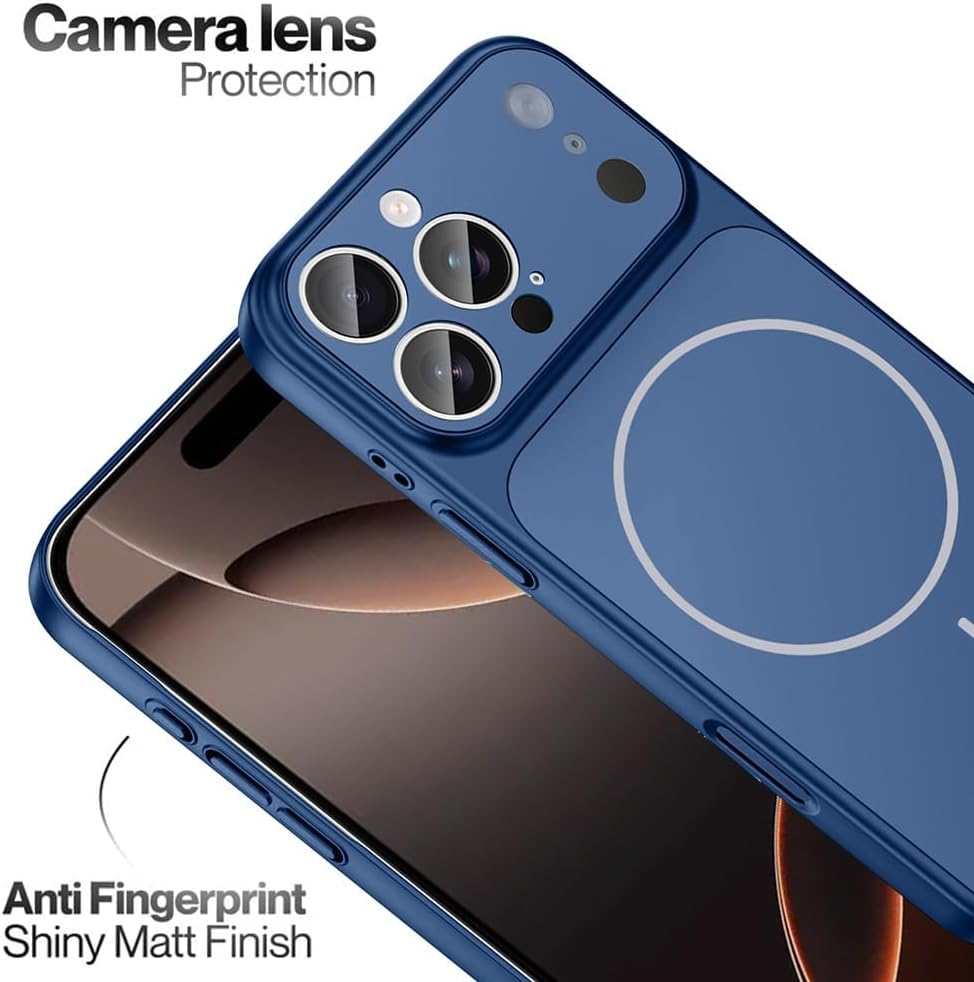 High-End MagSafe Back Cover for iPhone 16 Pro Max – Navy Blue
