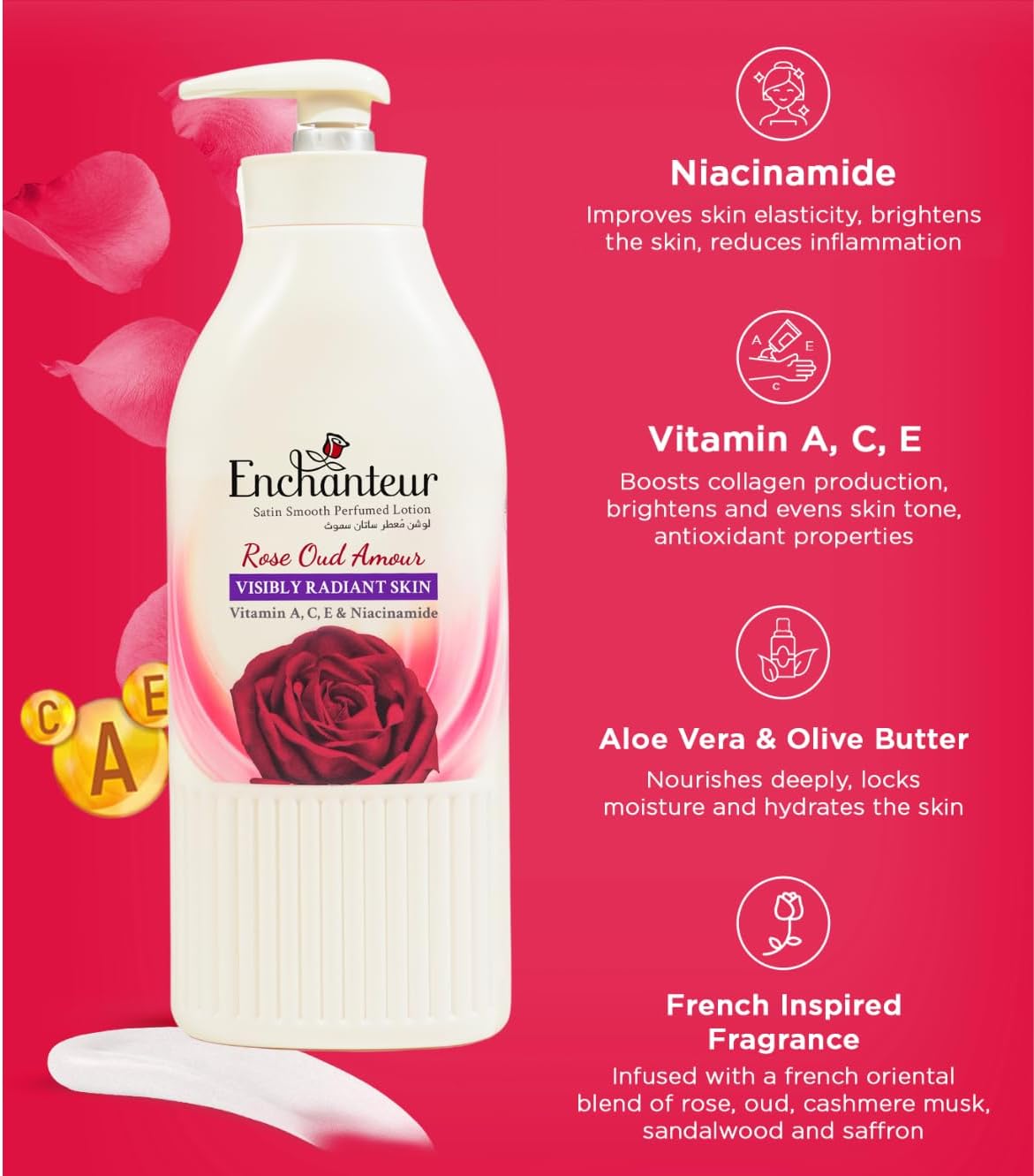 Enchanteur Satin Smooth Perfumed Lotion - Enticing 500ml