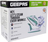 Geepas Cordless/Corded Steam Iron- GSI24015| Wet and Dry Steam Iron Box Handy Design with Powerful Burst Steam, Anti-Drip Function