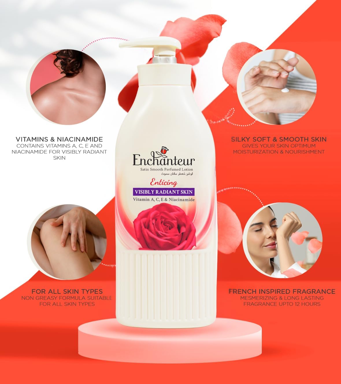 Enchanteur Satin Smooth Perfumed Lotion - Enticing 500ml