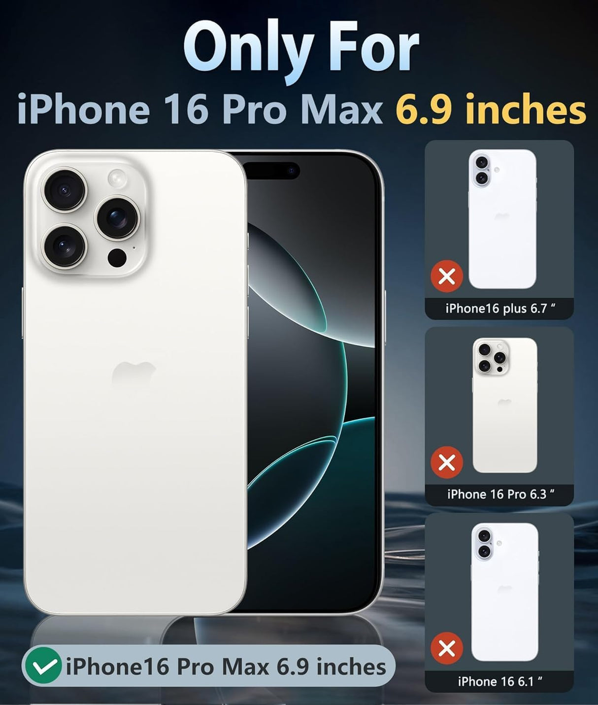 High-End MagSafe Back Cover for iPhone 16 Pro Max – Navy Blue