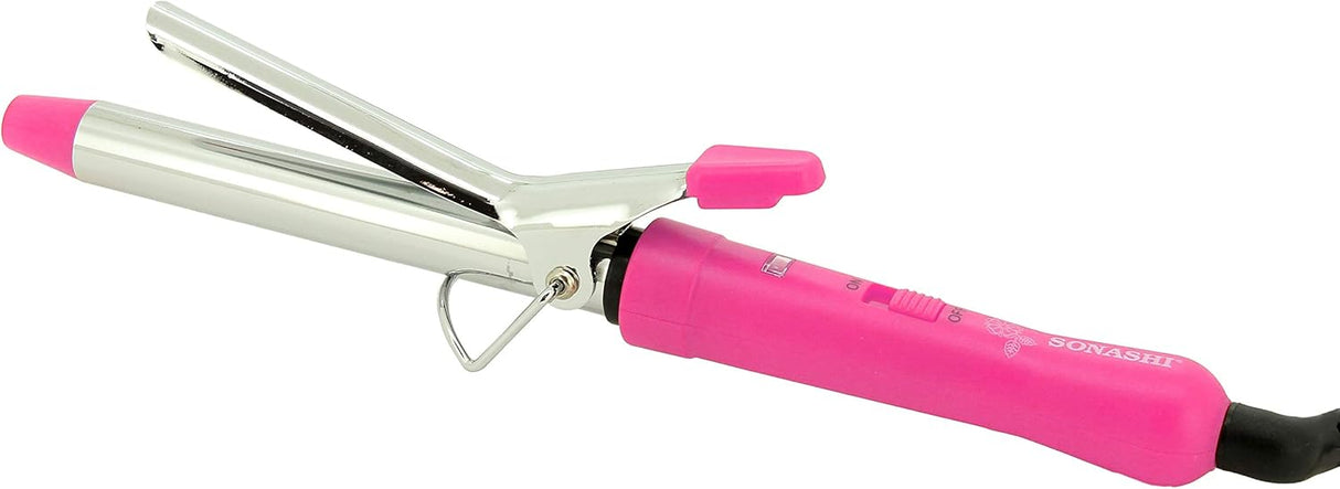 Sonashi Hair Curler with PTC Heater, Maximum Heat Up Temperature 200°, For Smooth Curls With Advanced Temperature Control, Curler for All Hair Types 25W SHC-3002 Pink