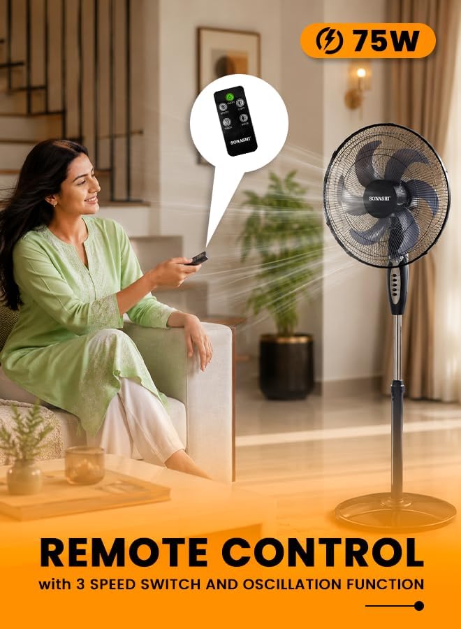Sonashi 16 Inch Stand Fan With Remote Control SF-8044SR