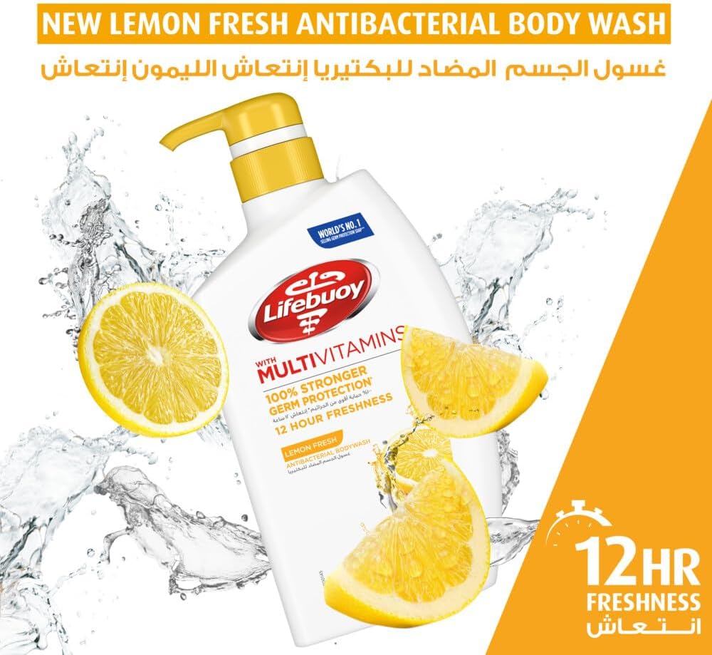Lifebuoy Antibacterial Body Wash, Lemon Fresh, 300ml
