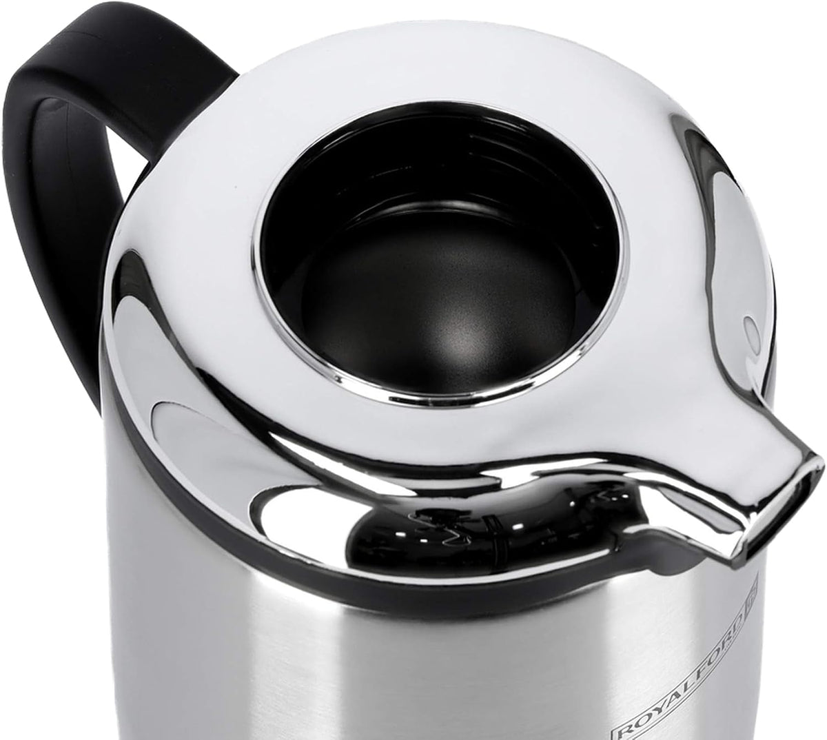 Royalford Stainless Steel Vacuum Flask, 1.3 Litres, Silver and Black