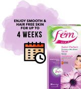 Fem Facial Wax Strips For Normal Skin With Free Post-Wax Skin Wipes - 20 Strips