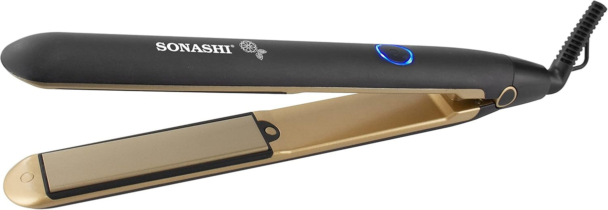 Sonashi Hair Straightener with Ceramic Coating Plates and Max Temperature up to 200°C, Versatile Straightening with Plate Floating Function, PTC Heating, Hair Straightening Iron 35W SHS-2067N Black