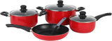 Royalford RF7923 R 8-Piece Red Non-Stick Cookware Set