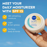 Nivea Soft Daily UV Protection with SPF15, Moisturizing Cream 200ml