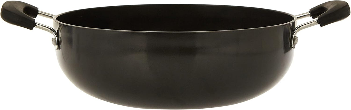 RAJ Anodized Cookware Deep Kadai 29cm, 3mm thickness, Metal Spoon Friendly