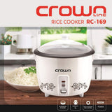 Crownline Rice Cooker with Steamer RC-169 – 1L, White