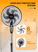 Sonashi 16 Inch Stand Fan With Remote Control SF-8044SR