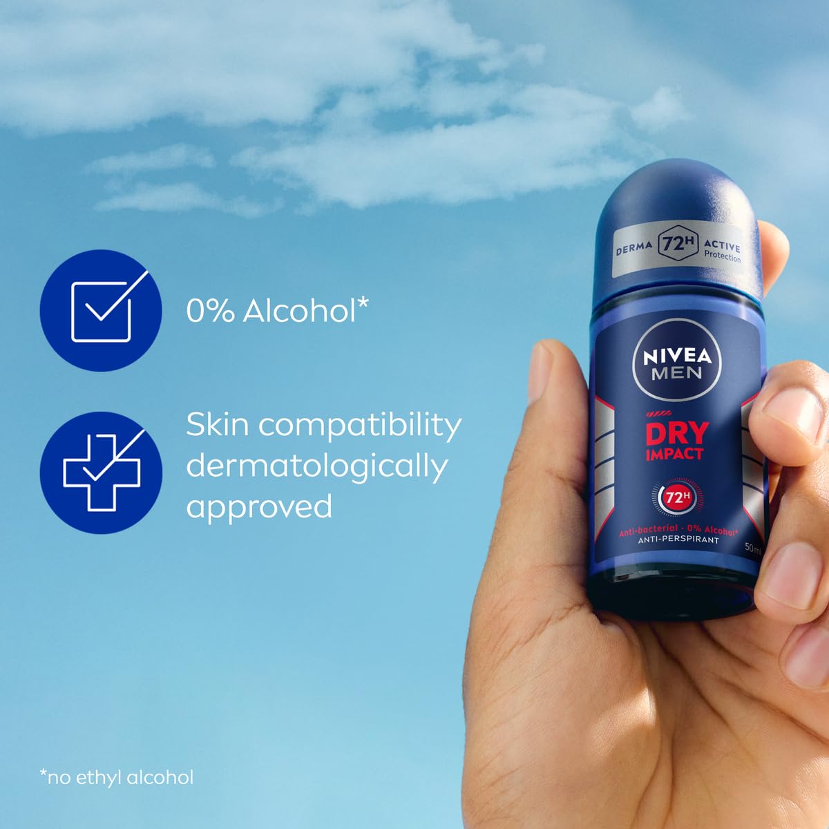 Nivea Men Dry Impact 72H Anti-Perspirant Roll-On – 50ml