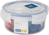 Super Lock Plastic Round Food Container With Lid 550ml-Blue&Transparent