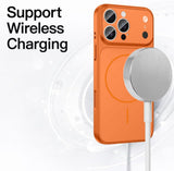 iPhone 16 Pro Max Case – High-End Quality MagSafe Back Cover (Orange)