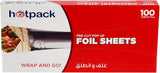 Hotpack Aluminium Pop Up Foil Sheets, 12x10.75 Inch, Pack of 100 Sheets