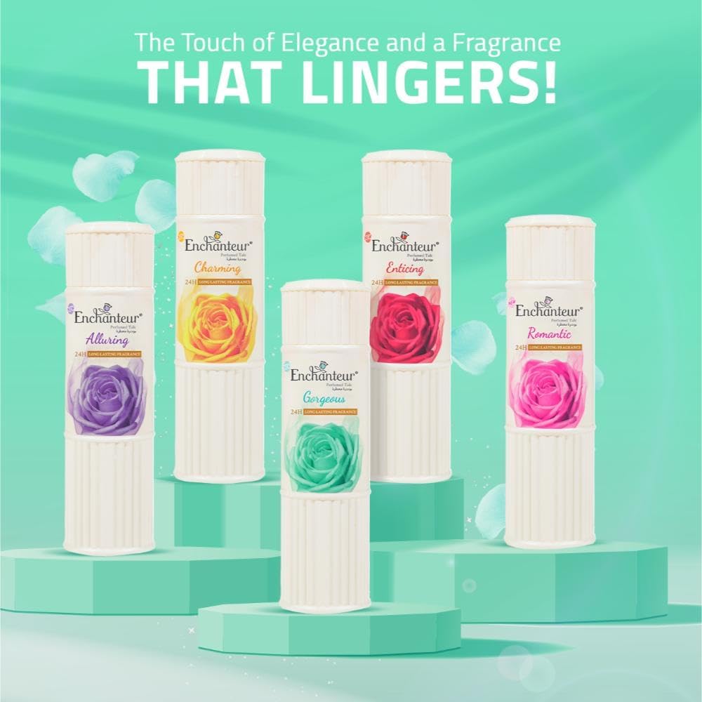 Enchanteur Gorgeous Talc, Fragrance Powder, 125g