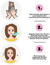 Fem Facial Wax Strips For Normal Skin With Free Post-Wax Skin Wipes - 20 Strips
