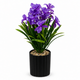 Zeem Artificial Flower Plant in Black Plastic Pot - 28cm